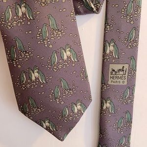 Rare Hermès Paris Silk Penguin Necktie